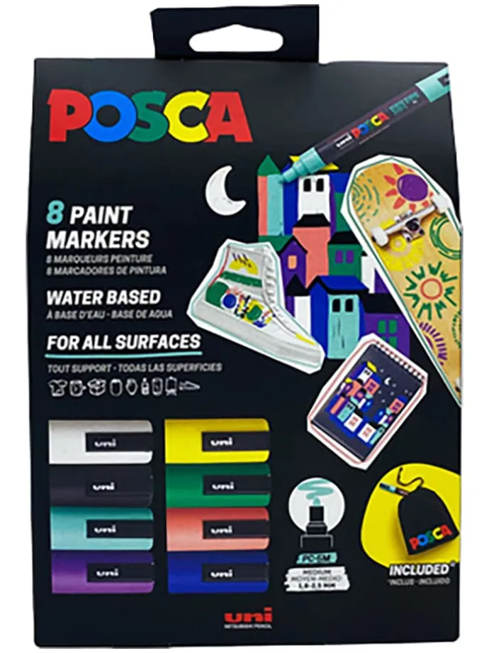 Akrylowe markery (8 szt.) "Uni Posca"