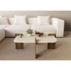 Ława w kolorze beżowo-brązowym - 90 x 35 x 90 cm
