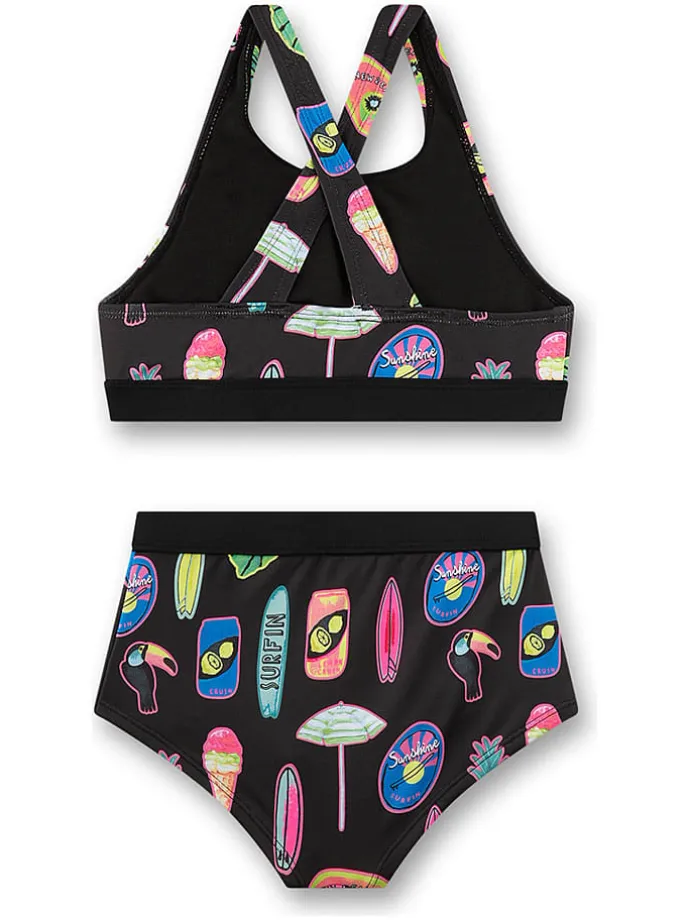 Bikini w kolorze czarnym ze wzorem