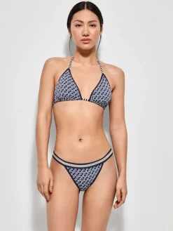 Biustonosz bikini w kolorze granatowo-białym