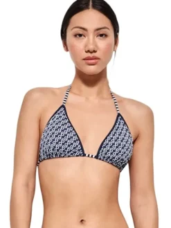 Biustonosz bikini w kolorze granatowo-białym