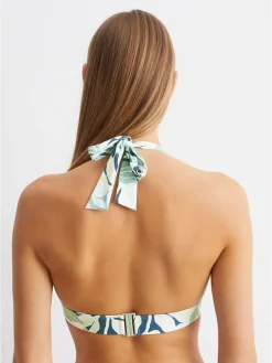 Biustonosz bikini w kolorze turkusowo-żółto-granatowym
