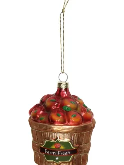 Bombka "Apple Basket" w kolorze czerwono-złotym - wys. 8 cm