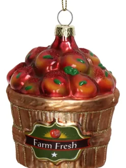 Bombka "Apple Basket" w kolorze czerwono-złotym - wys. 8 cm