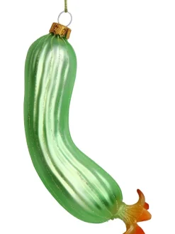 Bombka "Zuchinni" w kolorze zielonym - wys. 16, 3 cm