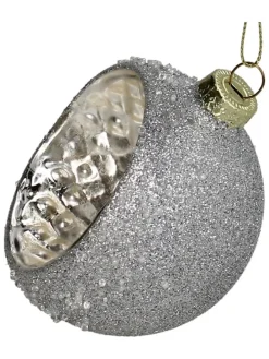 Bombki (2 szt.) w kolorze srebrnym - Ø 8 cm