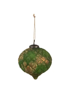 Bombki (4 szt.) w kolorze złoto-zielonym - Ø 15 cm