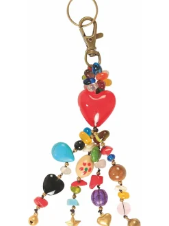 Brelok "Heart" w kolorze czerwonym ze wzorem - dł. 18 cm