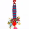 Brelok "Jacky" w kolorze turkusowo-czerwonym do kluczy - dł. 15 cm