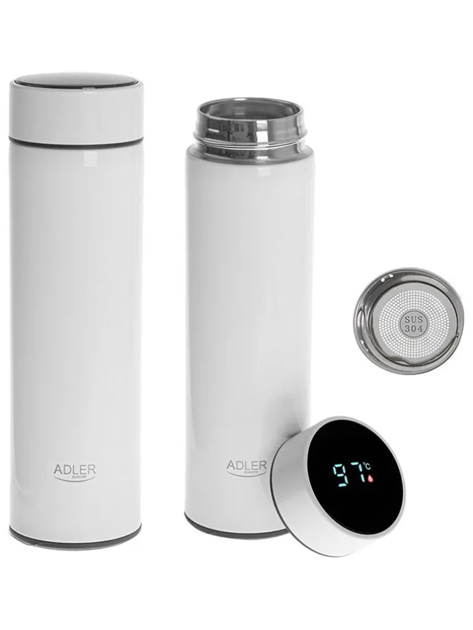 Butelka termiczna "AD 4506" w kolorze białym - 473 ml