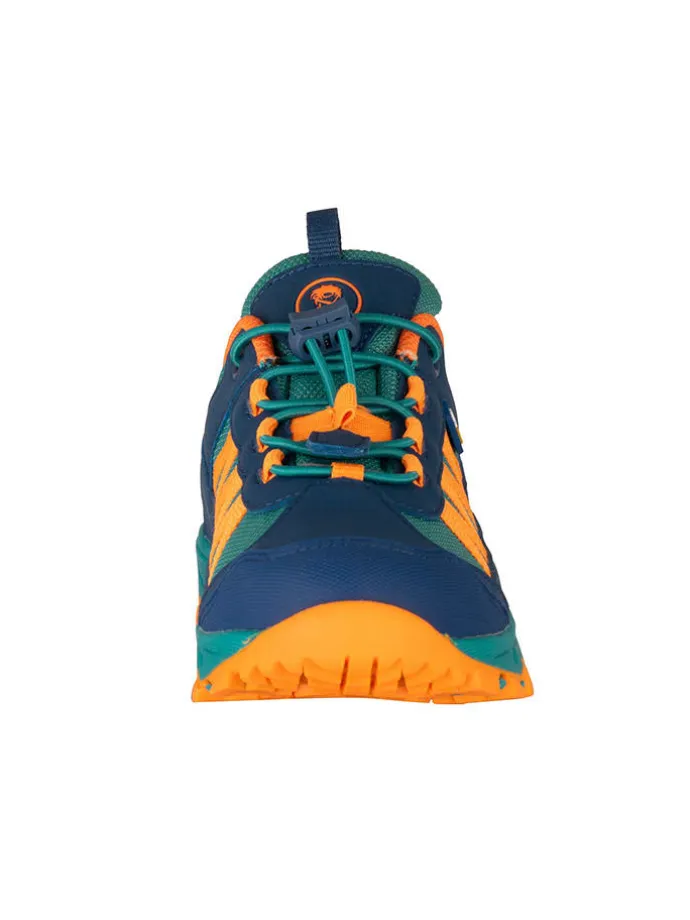 Buty trekkingowe "Tronfjell" w kolorze granatowo-zielono-pomarańczowym