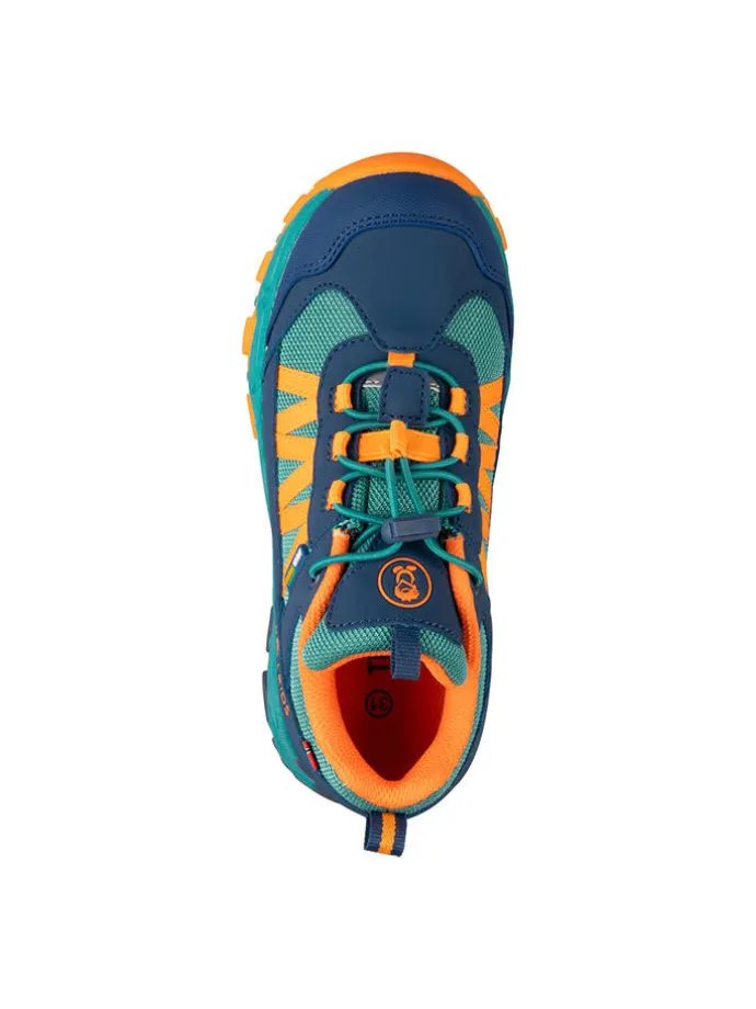 Buty trekkingowe "Tronfjell" w kolorze granatowo-zielono-pomarańczowym