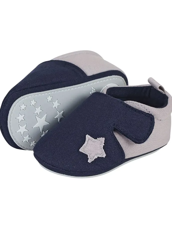Buty w kolorze beżowo-granatowym do raczkowania