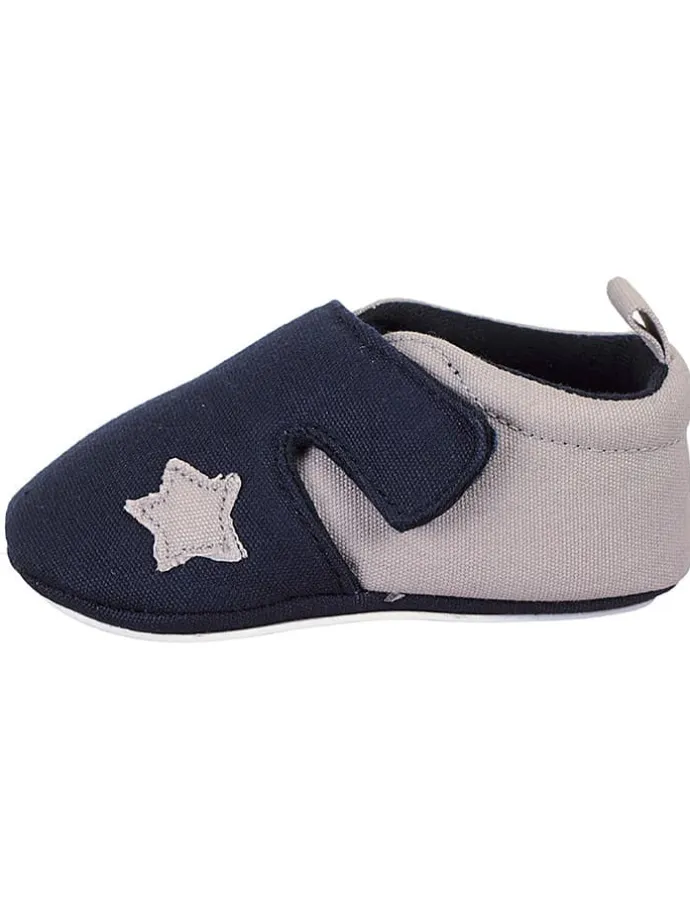 Buty w kolorze beżowo-granatowym do raczkowania