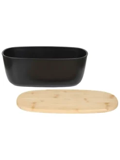 Chlebak "Nores" w kolorze beżowo-czarnym - 37 x 14 x 22 cm