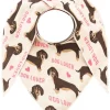 Chusta trójkątna "Dog Lover" w kolorze kremowym - 200 x 130