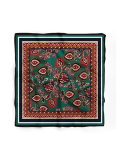 Chusta w kolorze zielono-czerwonym - 55 x 55 cm
