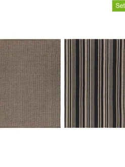 Ściereczki (2 szt.) w kolorze czarno-beżowym do naczyń - 70 x 50 cm