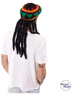 Czapka kostiumowa "Reggae" w kolorze czarnym ze wzorem