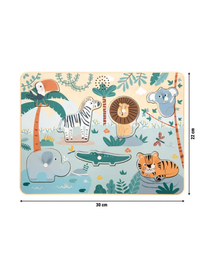 7-częściowe puzzle "Odgłosy zwierząt safari" - 12 m+
