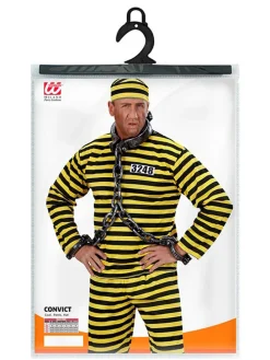 3-częściowy kostium "Convict" w kolorze żółto-czarnym