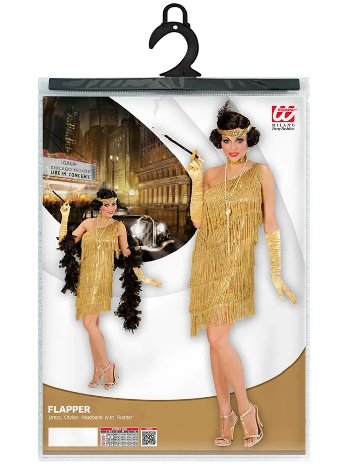 3-częściowy kostium "Flapper" w kolorze złotym