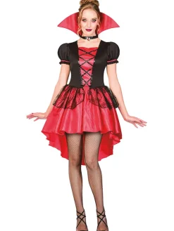 2-częściowy kostium "Glamorous vamp" w kolorze czerwono-czarnym