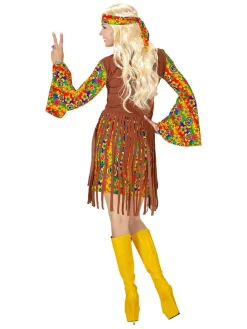 3-częściowy kostium "Hippie" w kolorze jasnobrązowym ze wzorem