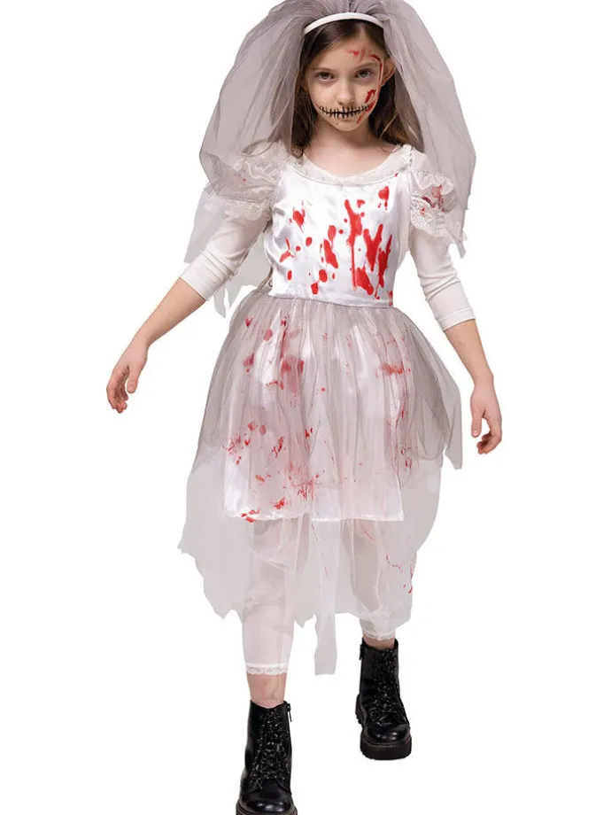 2-częściowy kostium "Horror bride" w kolorze biało-czerwonym