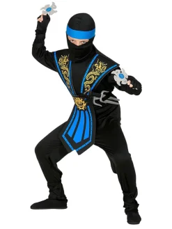 10-częściowy kostium "Kombat Ninja" w kolorze czarno-niebieskim