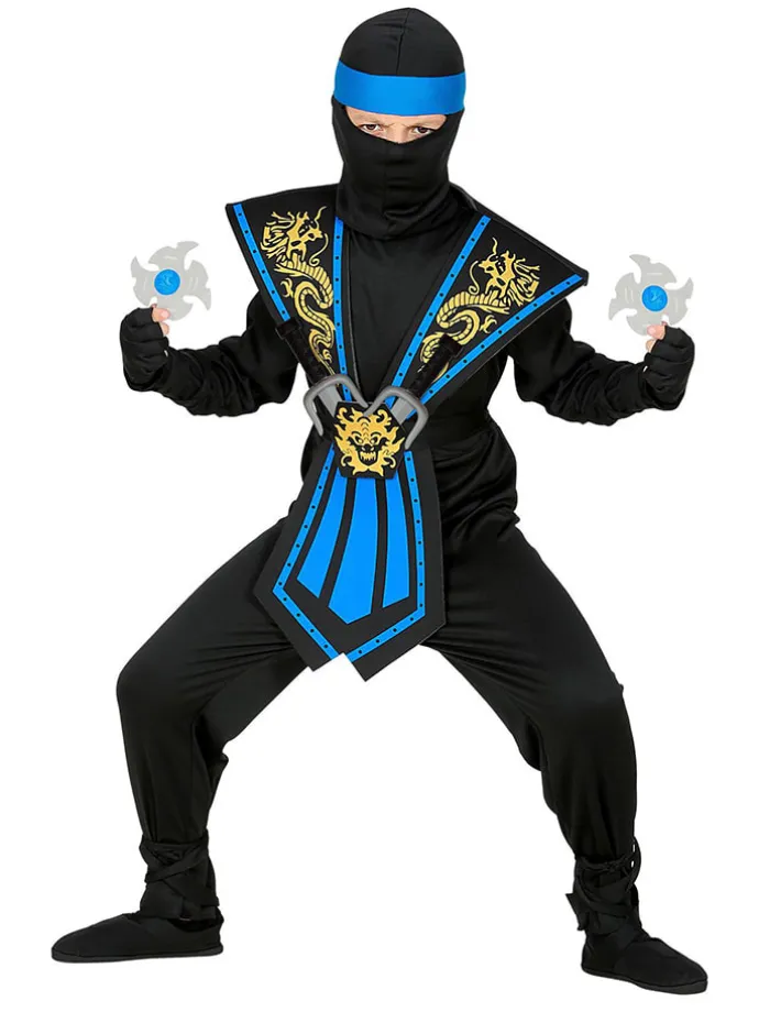 10-częściowy kostium "Kombat Ninja" w kolorze czarno-niebieskim