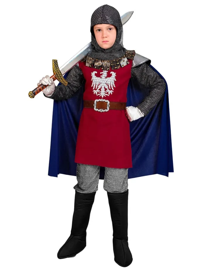 3-częściowy kostium "Ritter" w kolorze czerwono-niebieskim