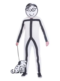 3-częściowy kostium "Stickman" w kolorze białym
