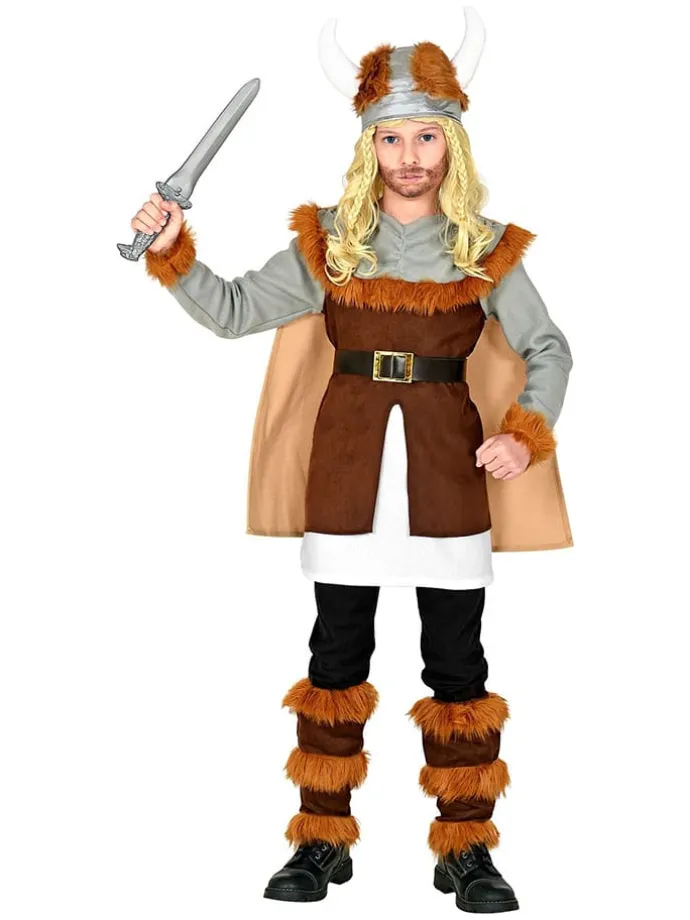 6-częściowy kostium "Viking" w kolorze brązowym