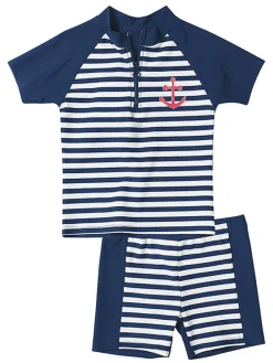 2-częściowy zestaw kąpielowy "Maritime" w kolorze biało-granatowym