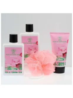 4-częściowy zestaw pielęgnacyjny "Peony & Cherry Amber"