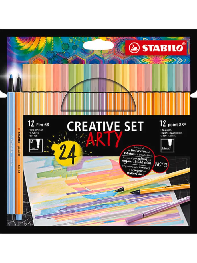 24-częściowy zestaw "STABILO point 88 & Pen 68 - ARTY"