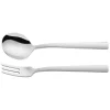 2-częściowy zestaw sztućców w kolorze srebrnym do spaghetti - dł. 20 cm
