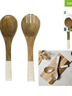 2-częściowy zestaw w kolorze brązowo-kremowym - dł. 30 cm