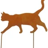 Dekoracja ogrodowa "Cat" w kolorze ceglanym - 30 x 39 cm