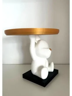 Dekoracja w kolorze złoto-białym - wys. 14 cm
