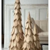 Dekoracje (2 szt.) "Christmas tree" w kolorze beżowym - wys. 58 x Ø 23 cm