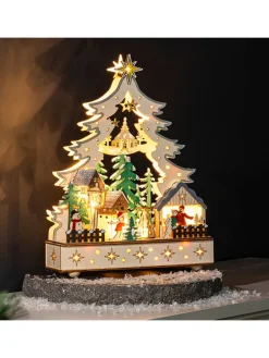 Dekoracyjna lampa LED "Christmas Village" ze wzorem - 25 x 32 cm