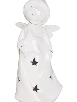 Dekoracyjna lampa LED "Emiliel" w kolorze białym - 9,5 x 20 x 8 cm