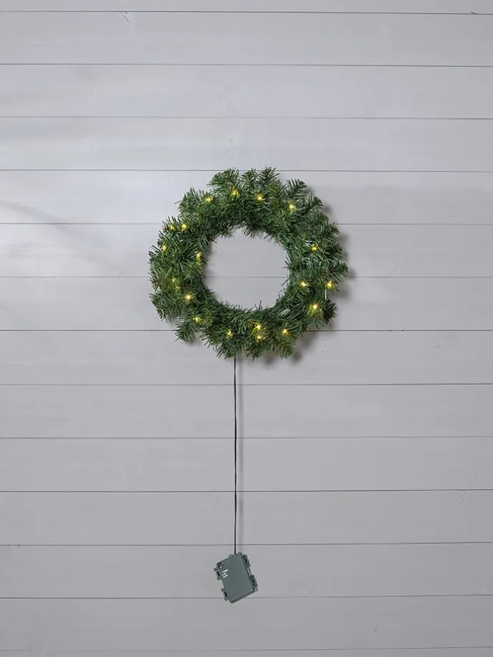 Dekoracyjny wieniec LED "Dalbo" w kolorze zielonym - Ø 40 cm