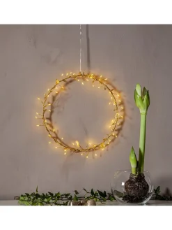 Dekoracyjny wieniec LED "Gold" w kolorze złotym - Ø 28 cm