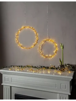 Dekoracyjny wieniec LED "Gold" w kolorze złotym - Ø 28 cm