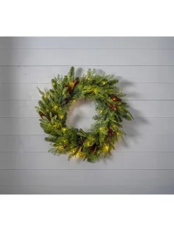 Dekoracyjny wieniec LED "Mixi" w kolorze zielonym - Ø 60 cm