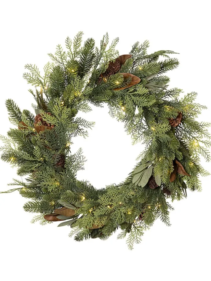 Dekoracyjny wieniec LED "Mixi" w kolorze zielonym - Ø 60 cm
