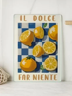 Deska w kolorze niebiesko-żółtym do krojenia - 30 x 20 cm